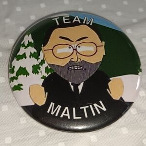 RARE Team Maltin South Park Pinback Button Mecha-Streisand Episode Collectible